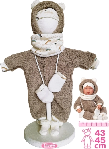 Llorens apģērbs lellei New Born 43–45 cm, 5 daļu komplekts