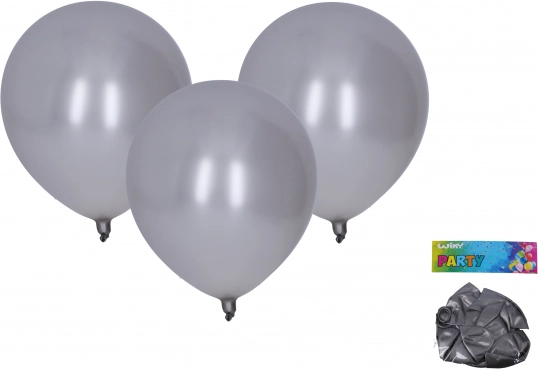 Metāliskas sudraba piepūšamās baloni 30 cm, komplekts 10 gab.