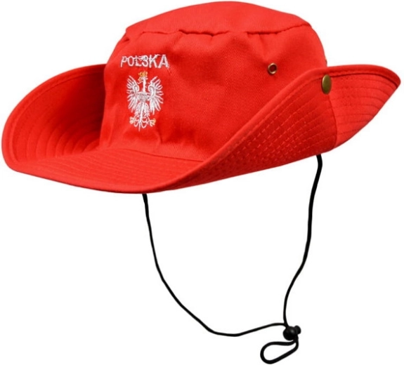 Cowboy hat in Poland’s white‑red colors