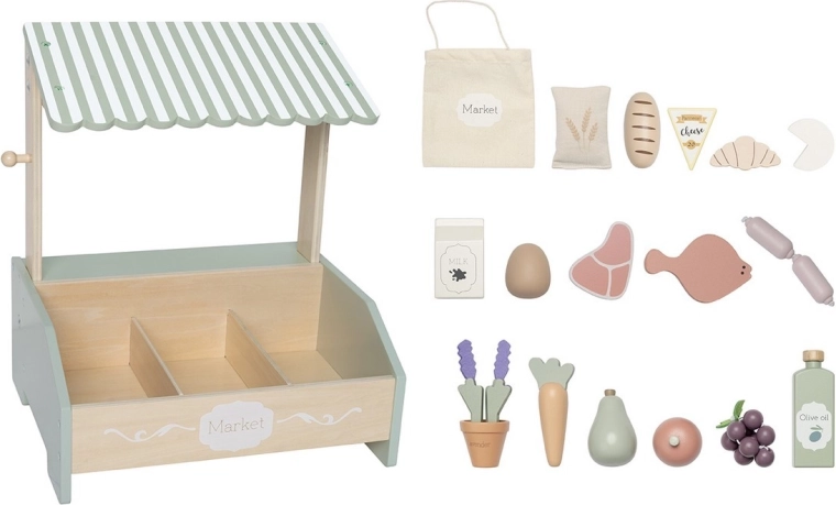 Stall and clear compartments for displaying goods