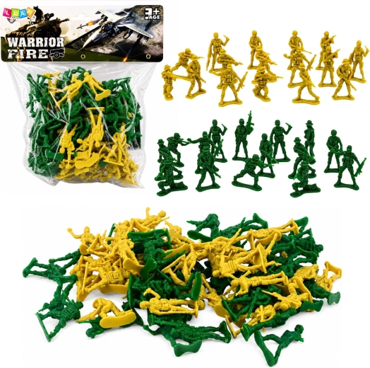 Militārs plastmasas kareivīšu komplekts 72 gab.
