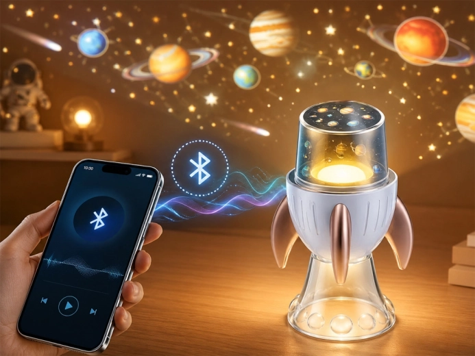 3 vienā: projektors, nakts lampiņa un Bluetooth skaļrunis