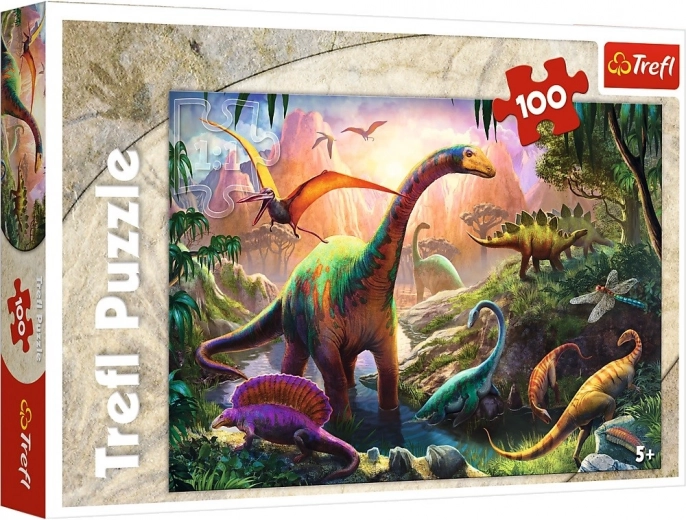 Dinozauru puzle 100 gab. – dinozauru pasaule Trefl