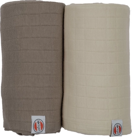 Lodger swaddler solid, komplekts 2 gab. 110 × 110 cm birch/buffalo