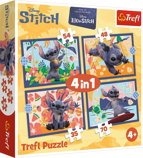 Puzzle 4in1 vacation in hawaii - disney stitch trefl