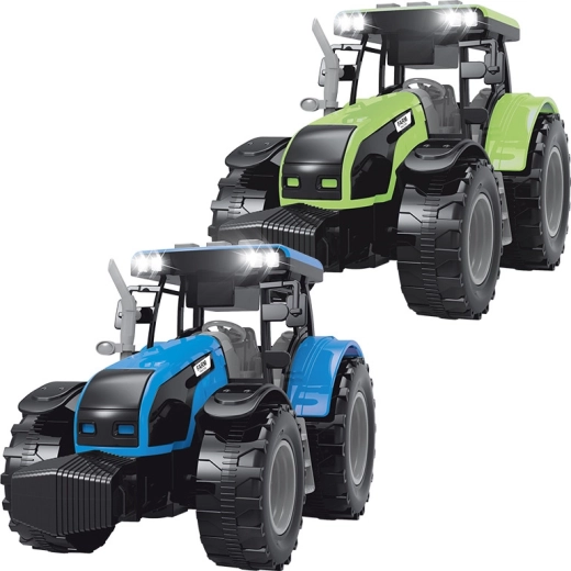 FARM SERVICE traktors ar skaņām un gaismām zaļi‑pelēks 1:32