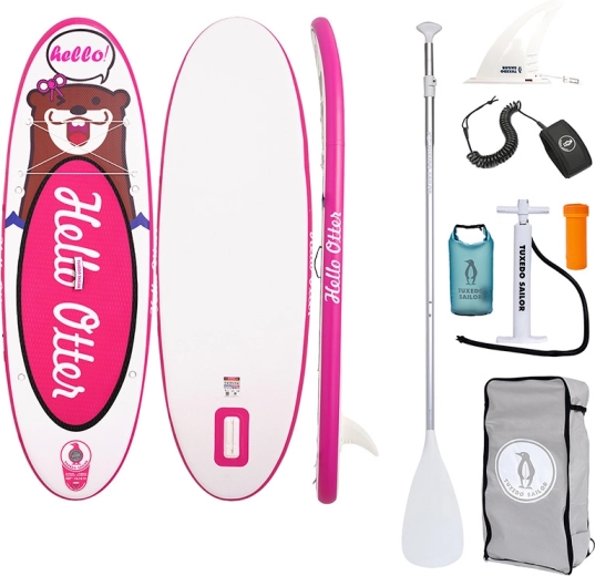 Bērnu piepūšamais paddleboard FunWater Tuxedo Sailor 240 cm (rozā)