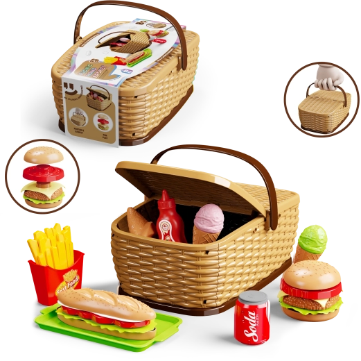 Bērnu piknika groziņš ar burgeru komplektu