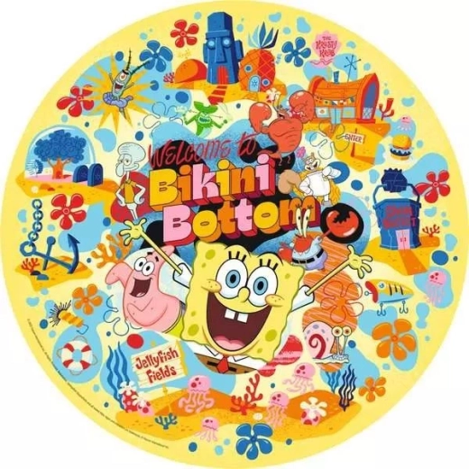 Apaļā Ravensburger puzle “Sūklis Bobs Kvadrātbiksēs” (500 gab.)