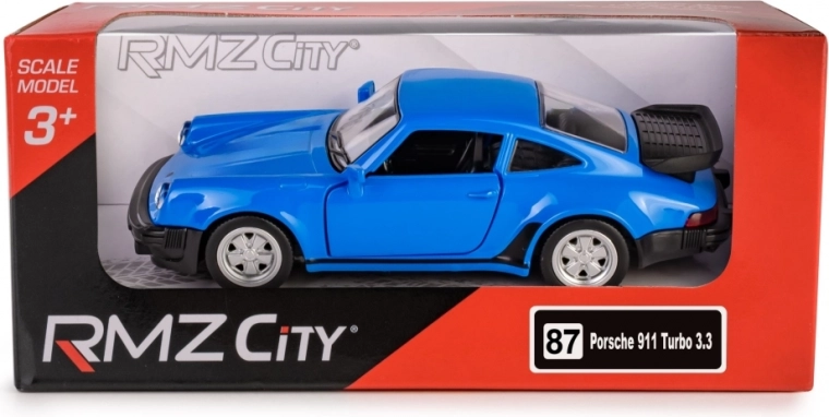 Metal model RMZ City PORSCHE 911 Turbo 3.3 1:32 blue with pull-back