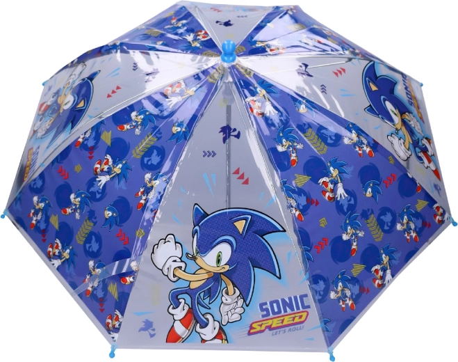 Bērnu caurspīdīgs lietussargs Sonic Rainy Days, zils