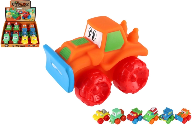 Construction toy vehicles for toddlers with free-rolling action (assortment, 12 pcs)