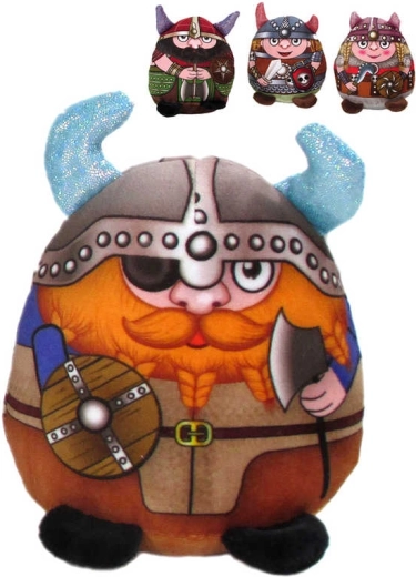 Plīša vikingu lellīte 13 cm ar mirdzošiem ragiem - 1 gab.