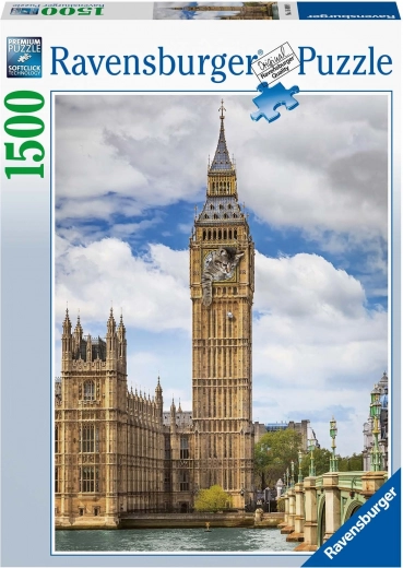 Puzzle 1500 pieces – funny cat on the Big Ben clock RAVENSBURGER