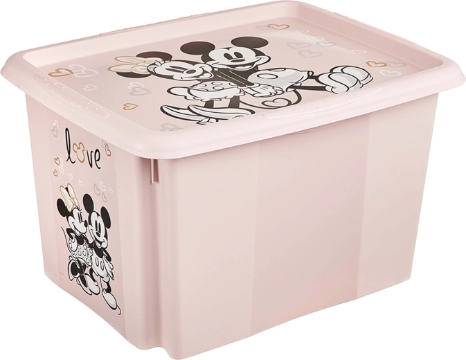 Plastmasas uzglabāšanas kaste ar vāku Minnie, 30 l