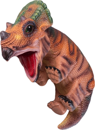 Brūna dinozaura mazulīša rokas lelle 42 cm – 1 gab.