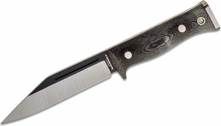 Taktiskais nazis Condor Sigrun 14,3 cm, melni pelēks, Micarta, Kydex + ādas maksts