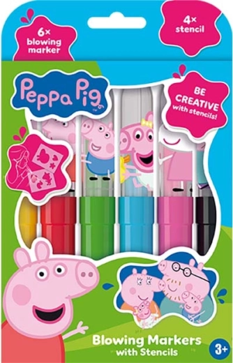 Pūšamie flomāsteri “Cūciņa Peppa” ar trafaretiem