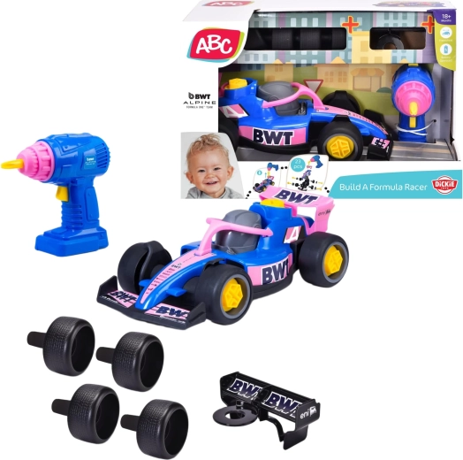 Dickie Toys ABC Build A BWT Alpine sacīkšu auto ar elektrisko skrūvgriezi