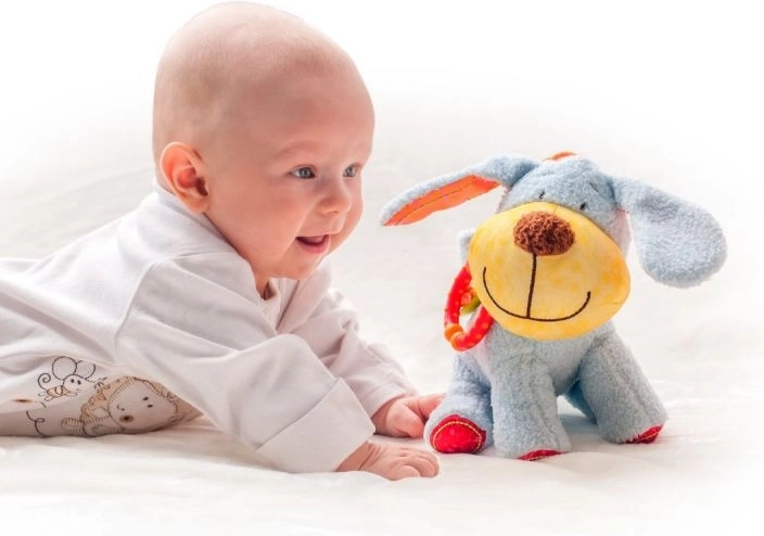 Cheerful plush friend from birth