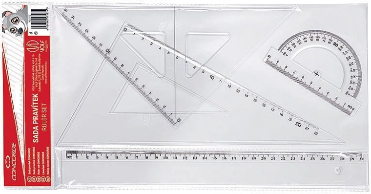 CONCORDE Transparent Ruler Set, 4 pcs