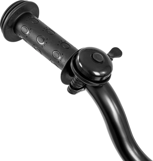Non-slip grips and bell for a safer ride