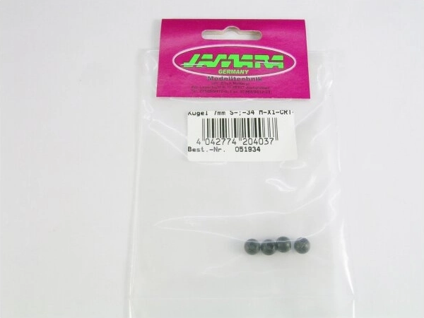 JAMARA melnas tērauda lodītes, 7 mm, 4 gab.