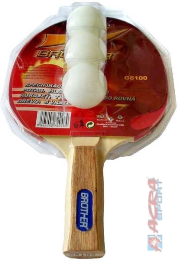 Galda tenisa rakete Acra BROTHER 2-star + 3 bumbiņas