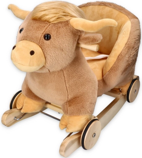 Adam Toys šūpojošā govs ar ritenīšiem un sēdekli