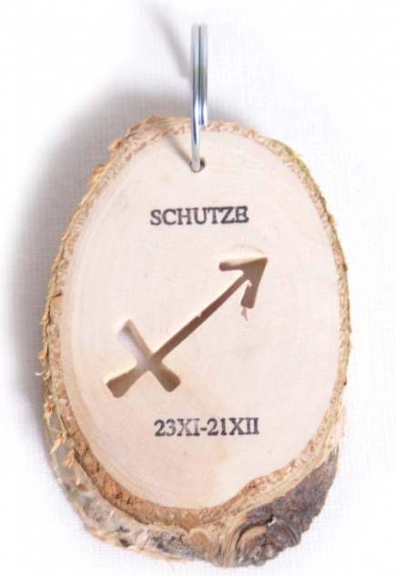 Wooden Zodiac Keychain Sagittarius small foot