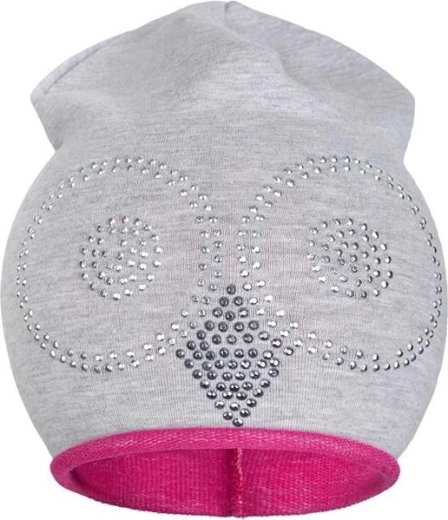Pavasara kokvilnas cepurīte New Baby pūce pelēki rozā 110 (4–5 gadi)