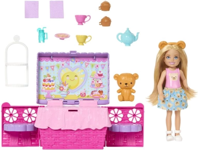 Barbie Chelsea tējas pēcpusdiena – rotaļu komplekts ar piknika grozu un piederumiem