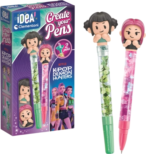 Clementoni Idea Art Mini Pen Factory K-Pop Demon Hunters Mira and Zoey