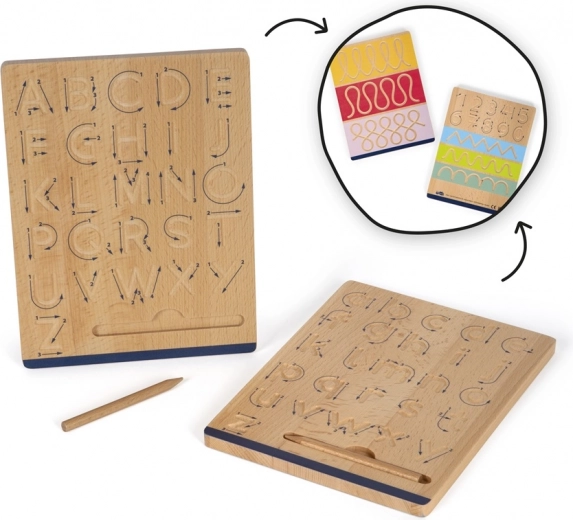 Small foot wooden writing board Educate – set for practicing letters and numbers