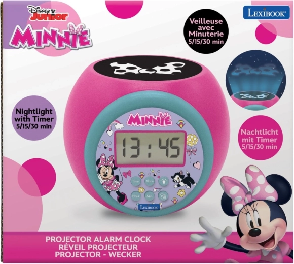 Lexibook bērnu modinātājs Minnie ar griestu projektoru