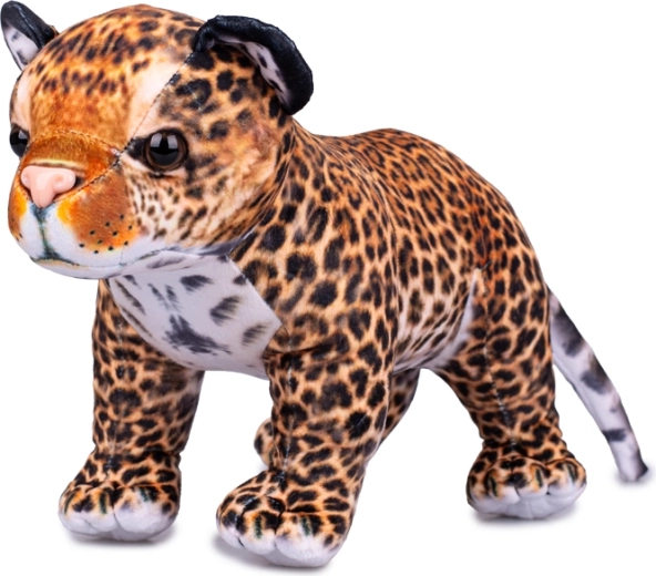Plīša plankumainais leopards 40 cm – reālistiska stāvoša rotaļlieta