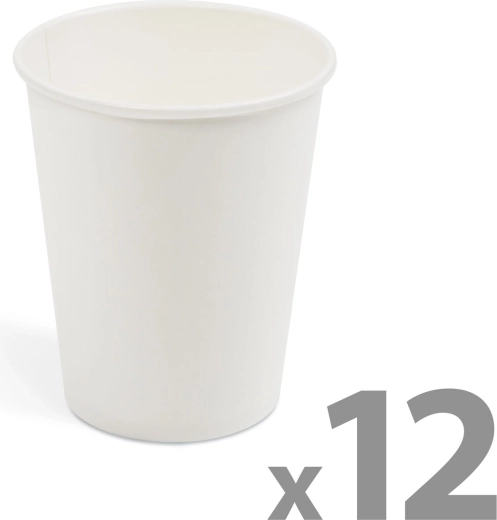 Baltas papīra glāzītes, 2,5 dl, 12 gab.