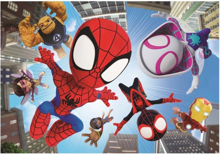 Puzle Spidey un viņa draugi: Gaisā 104 gabaliņi