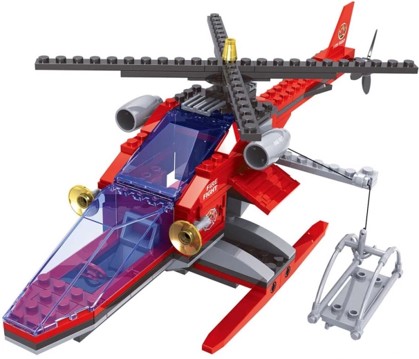 Compatible BLOXO Firefighters Building Set – Helicopter, 168 Pieces