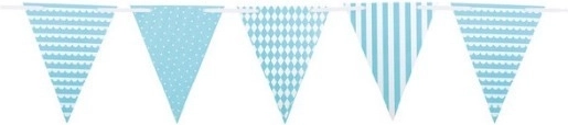 JaBaDaBaDo paper bunting garland with flags, light blue