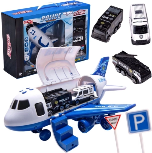 WOOPIE police transport aircraft with cars and traffic signs