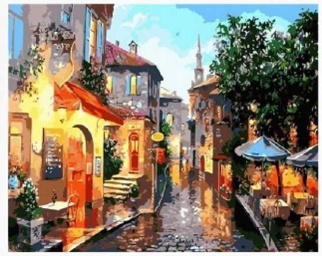 Norimpex Paint by Numbers Street Rain 40 × 50 cm