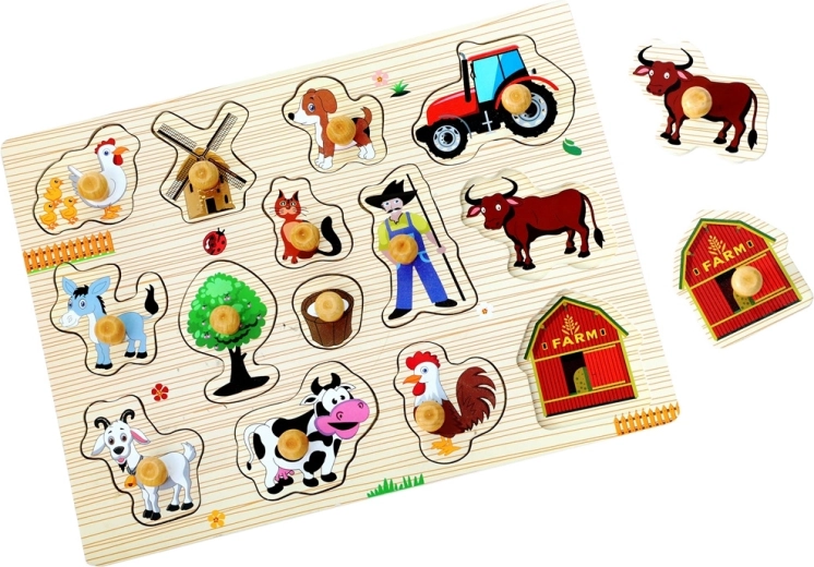 Wooden Farm Puzzle, 14 Pieces