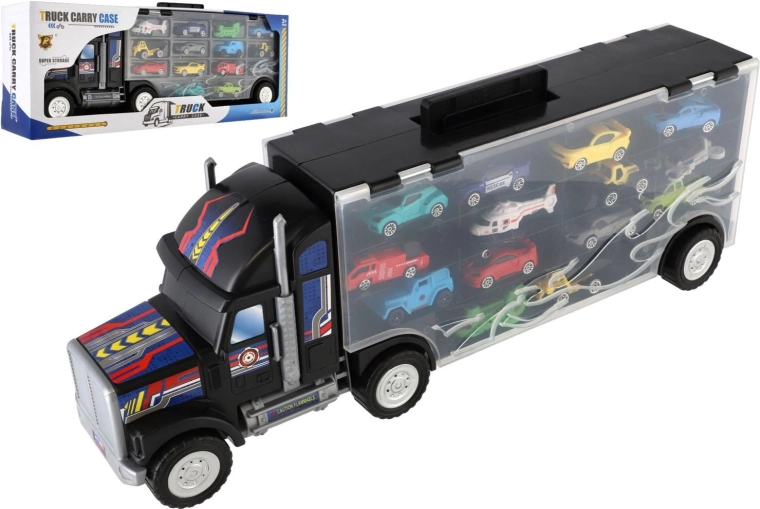 Transport Truck with Storage Case and 14 Cars, 57 cm