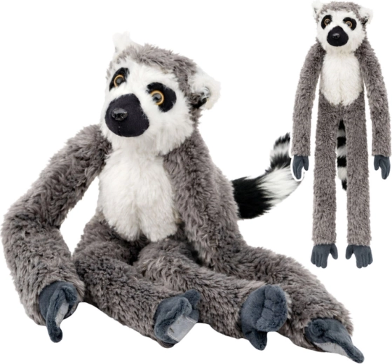 Plīša lemurs – mīļmantiņa ar līplentēm uz ķepiņām 50 cm