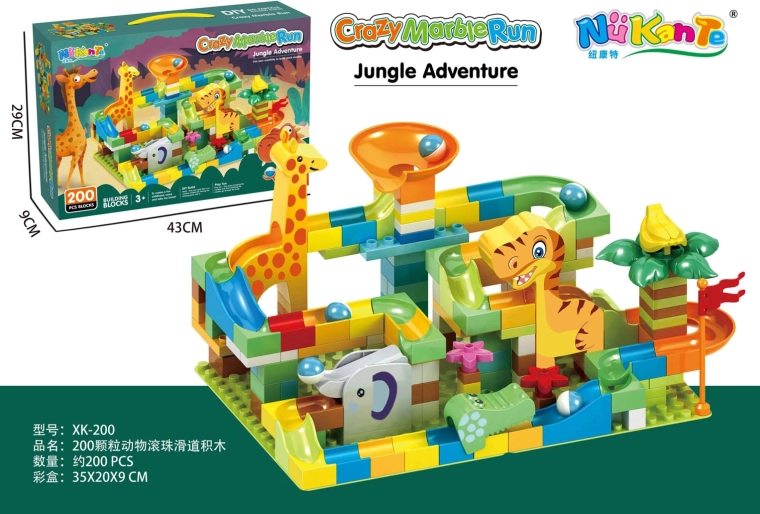 Marble Run Building Blocks Jungle – 200 Pieces