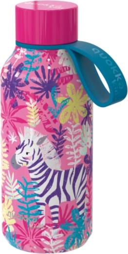 Stainless steel kids insulated bottle Quokka Kids Solid Zebras with strap 330 ml