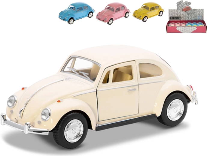 Kinsmart Volkswagen Beetle 1967 metāla modelis 1:64 ar atvilkšanas mehānismu