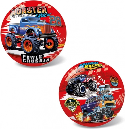 Ball with monster truck motif, 14 cm