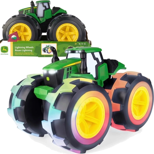 John Deere Monster Treads traktors Lightning Wheels ar gaismu un skaņu